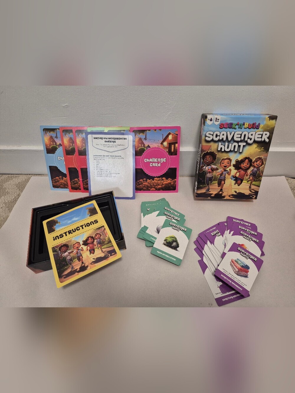Seek-N-Build Scavenger Hunt Board Game - Colorful Family Game